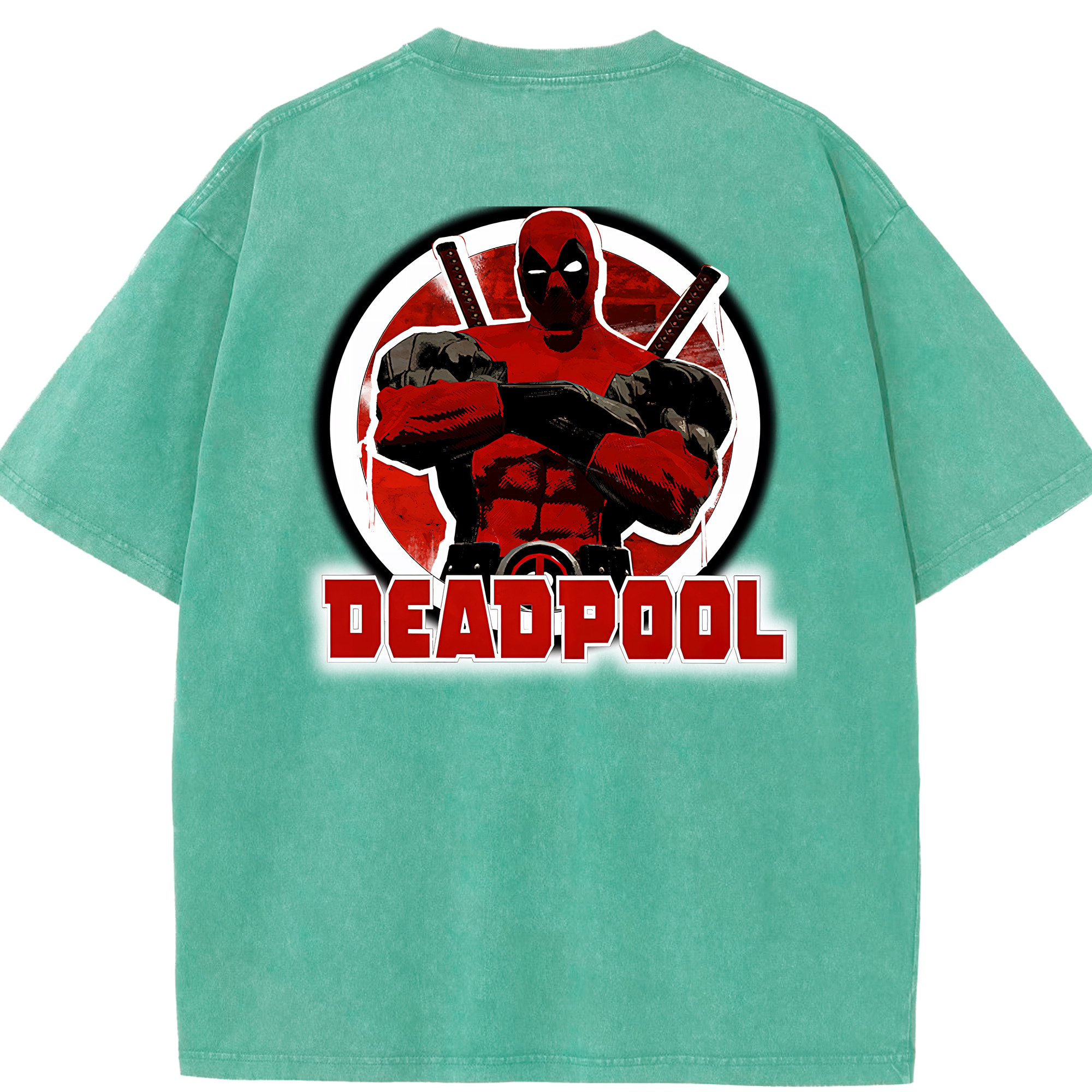 （画像用） Deadpool デッドプール 綿100% ヴィンテージ風 半袖Tシャツ（背面プリント）